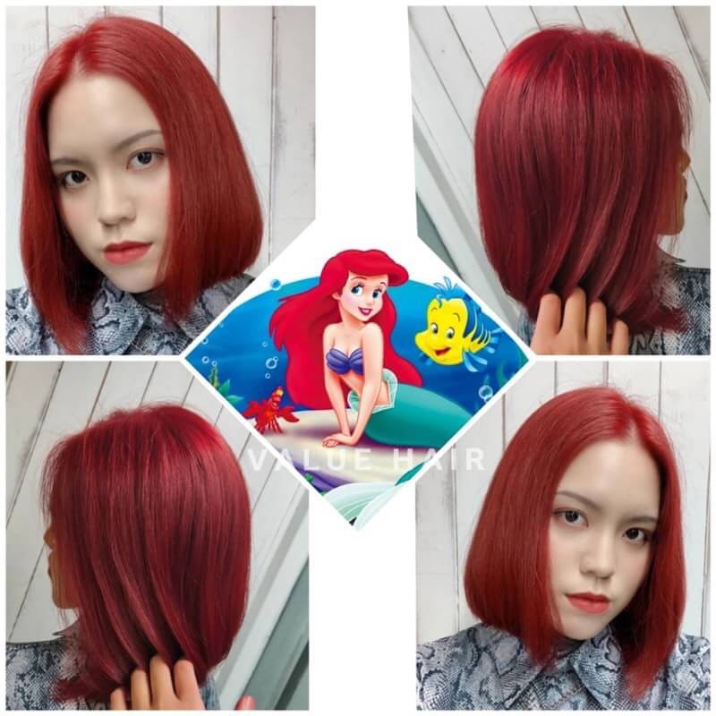 【台中染髮推薦】小美人魚紅髮色