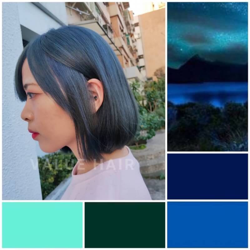 【台中染髮推薦】極光藍綠髮色