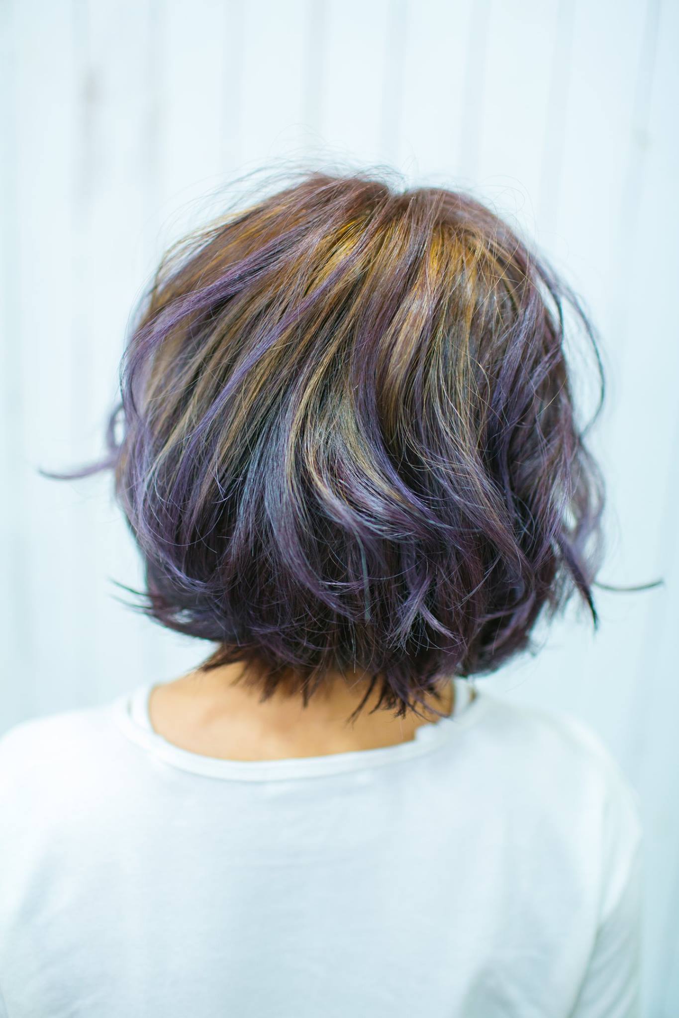 台中一中街染髮，台中剪髮，台中燙髮，星空紫髮色