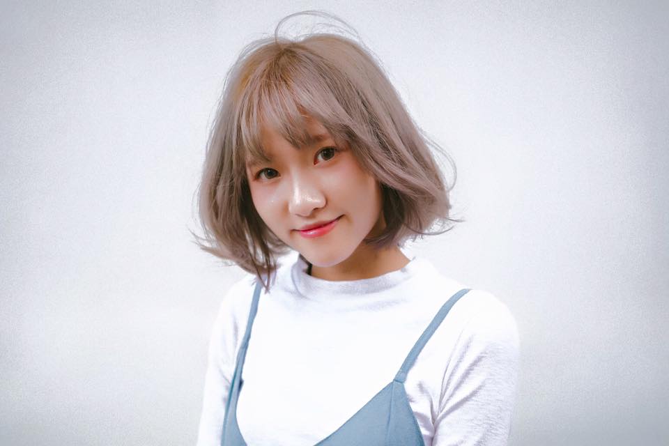 台中燙髮,台中染髮,台中剪髮,亞麻色拼接珠光灰