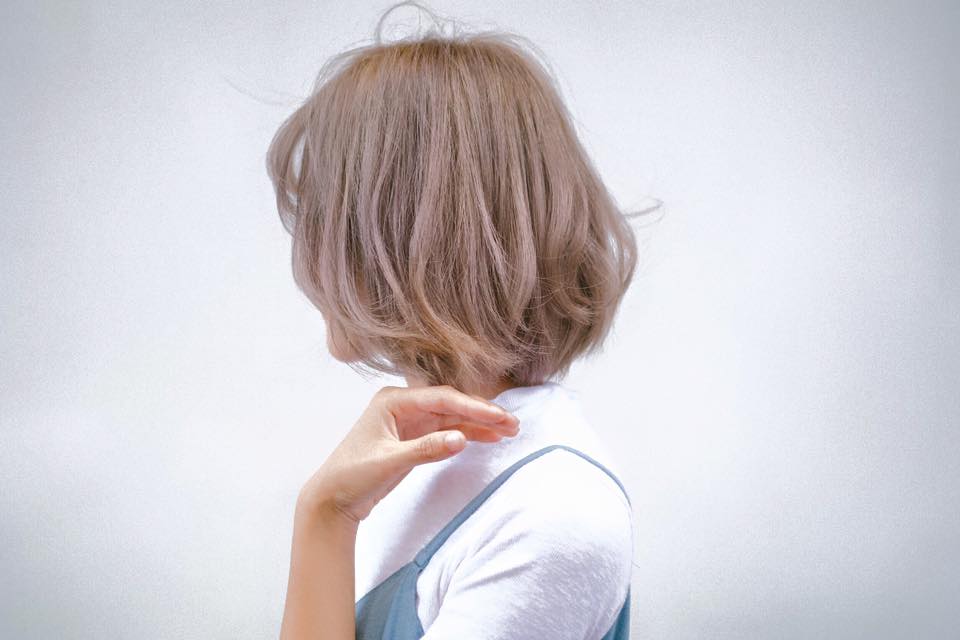 台中燙髮,台中染髮,台中剪髮,亞麻色拼接珠光灰