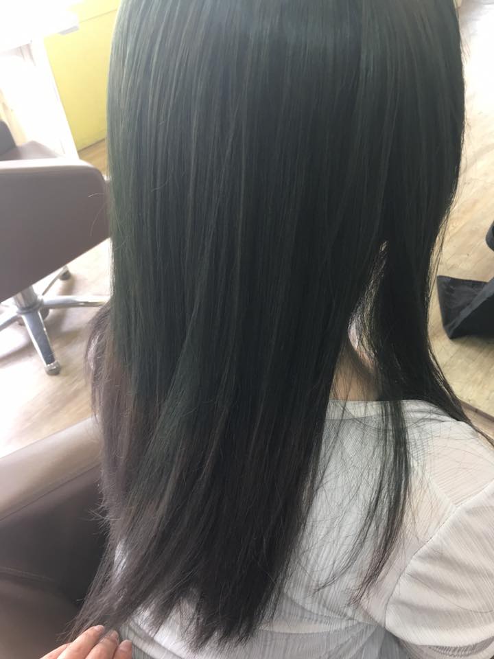 墨綠色拼接質感灰,一中街染髮,台中一中剪髮,台中染髮,台中燙髮