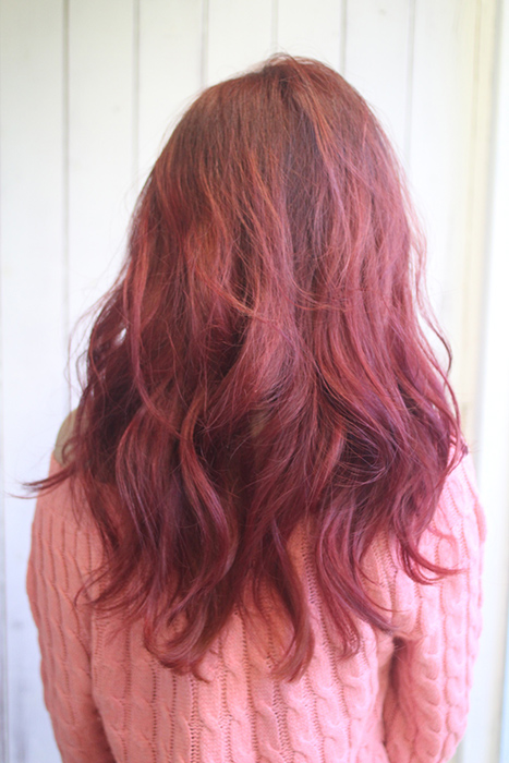 台中染髮,台中剪髮,櫻桃粉紅女孩