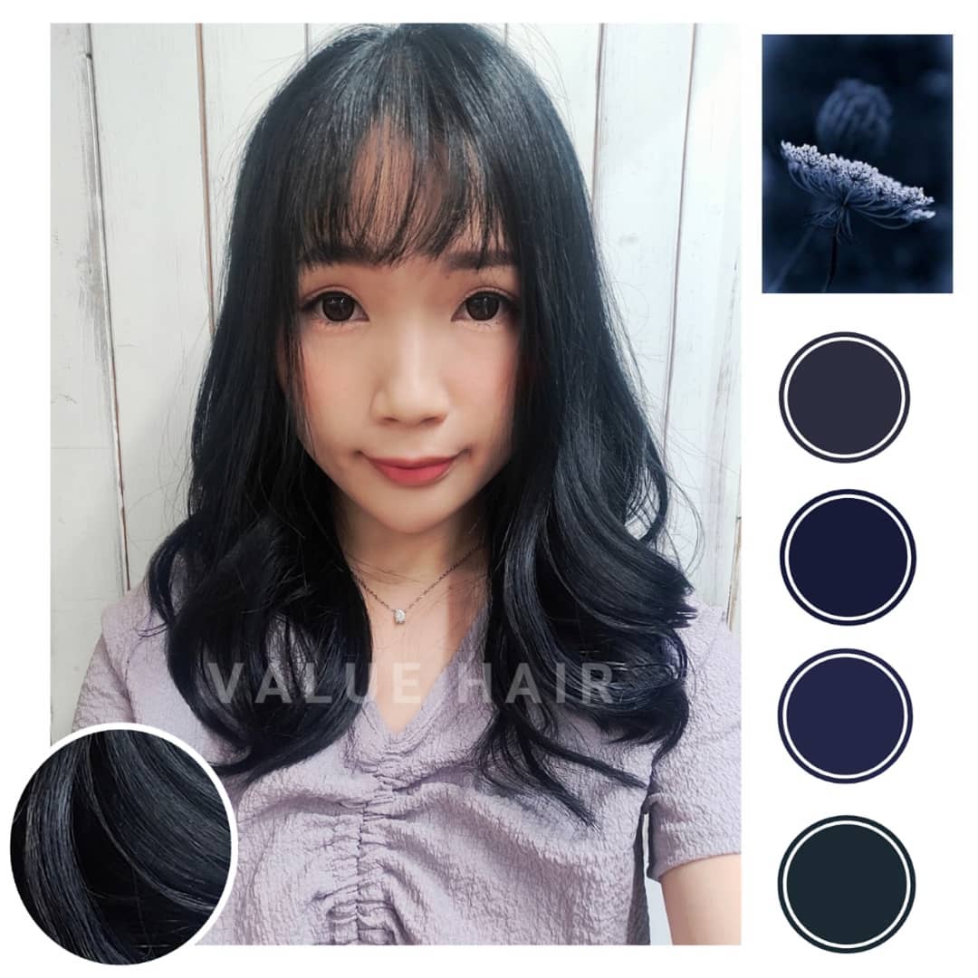 台中染髮2020染髮髮色推薦#藍黑色