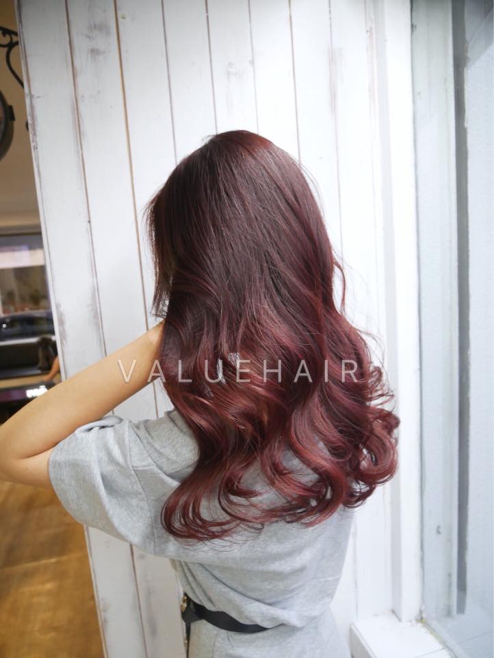 【台中染髮推薦】玫紅棕漸層色髮色