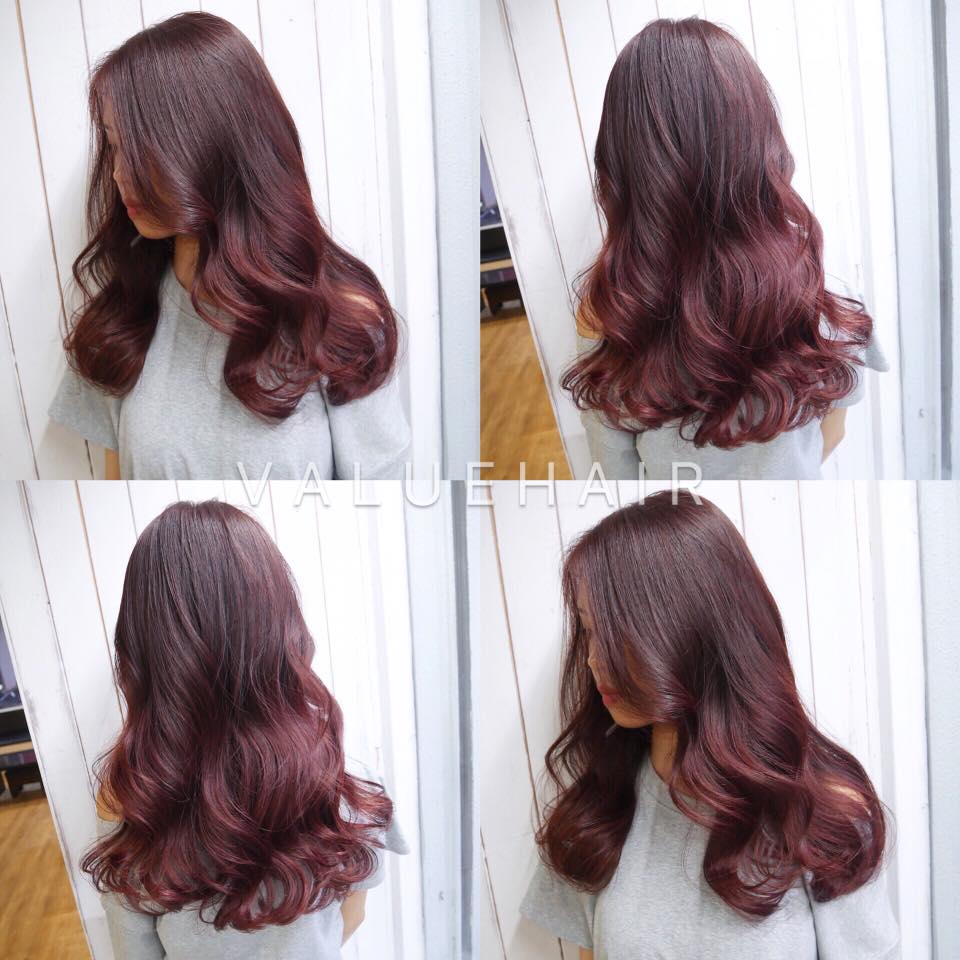 【台中染髮推薦】玫紅棕漸層色髮色