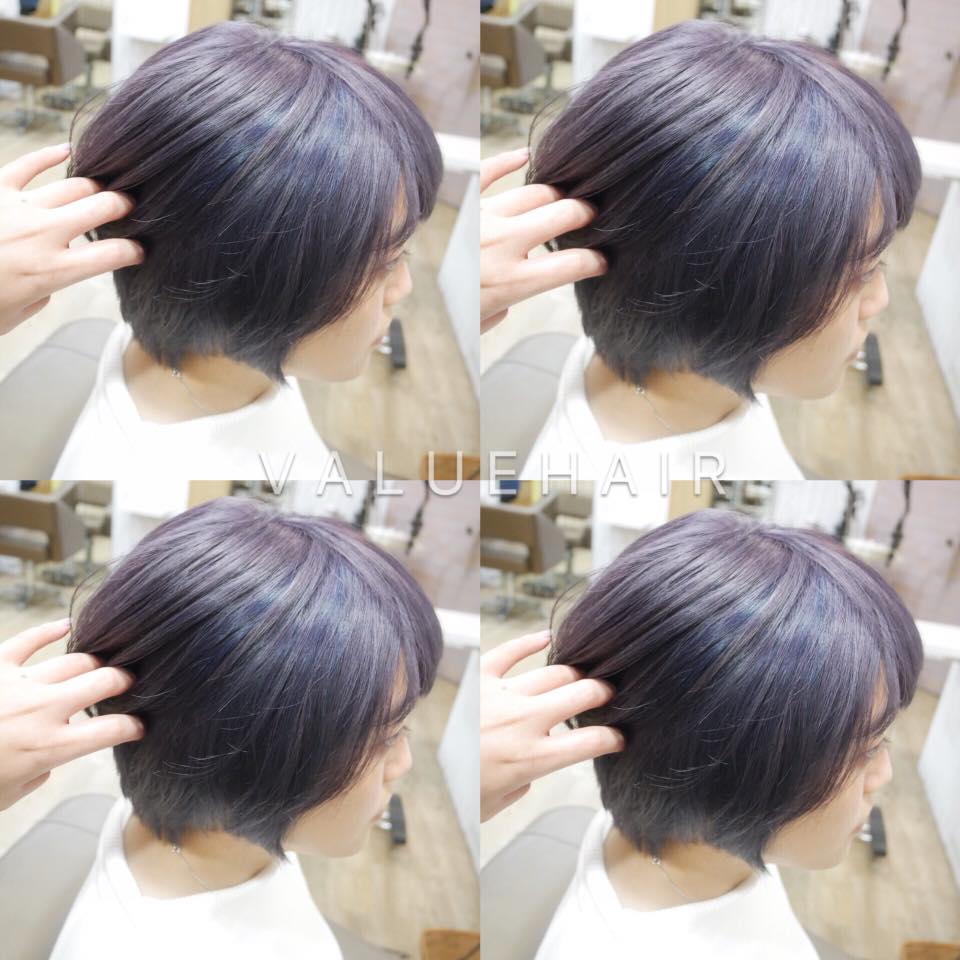 【台中染髮推薦】薰衣草紫 挑染星雲藍髮色