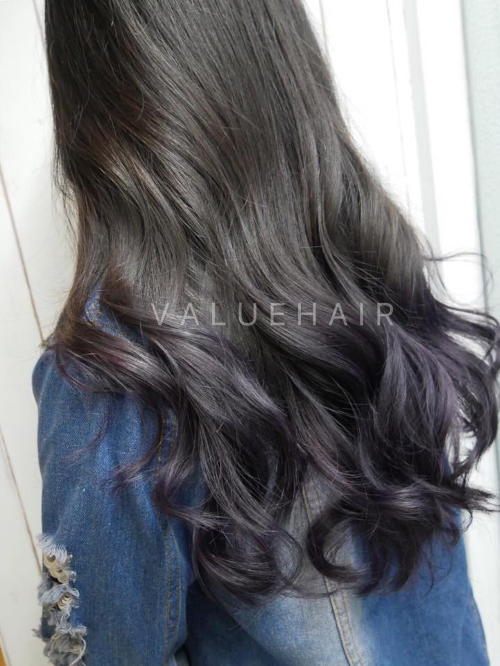 【台中染髮推薦】神秘紫裙擺染髮色