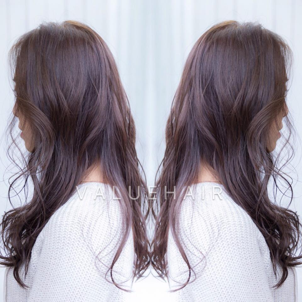 【台中染髮推薦】粉霧紫棕色髮色