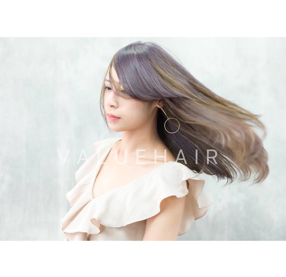 【台中染髮推薦】霧面抹茶綠暈染紫灰色