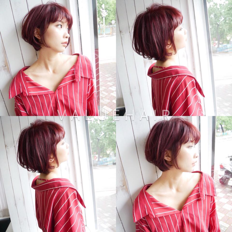 【台中染髮推薦】莓紅色髮色