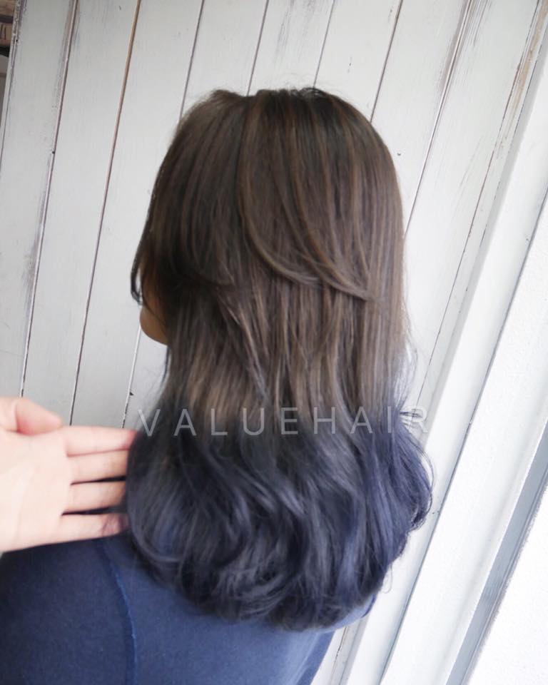 【台中染髮推薦】灰棕色漸變藍灰色髮色