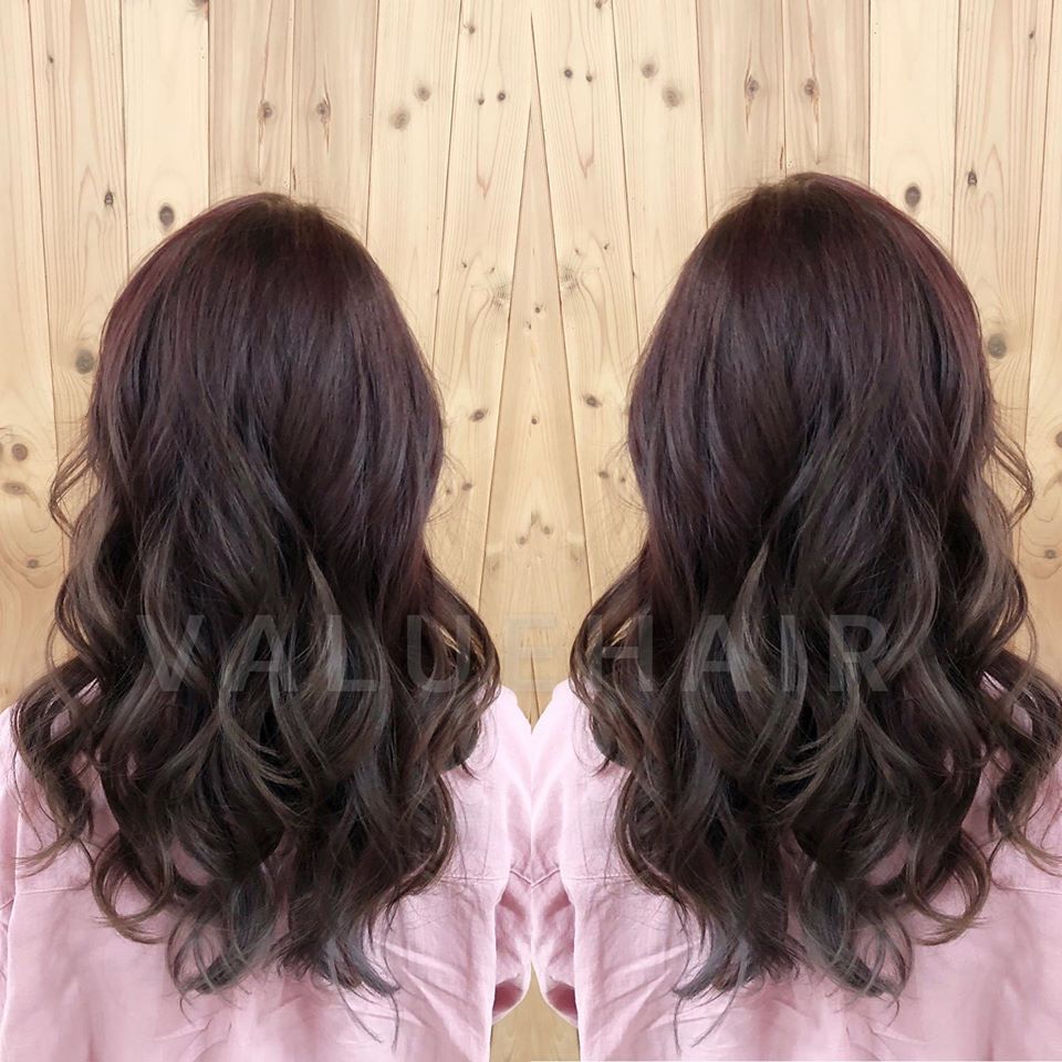 台中染髮霧紅灰綠漸層染