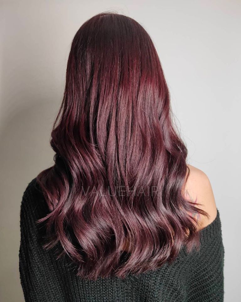  【台中染髮】莓果色髮色