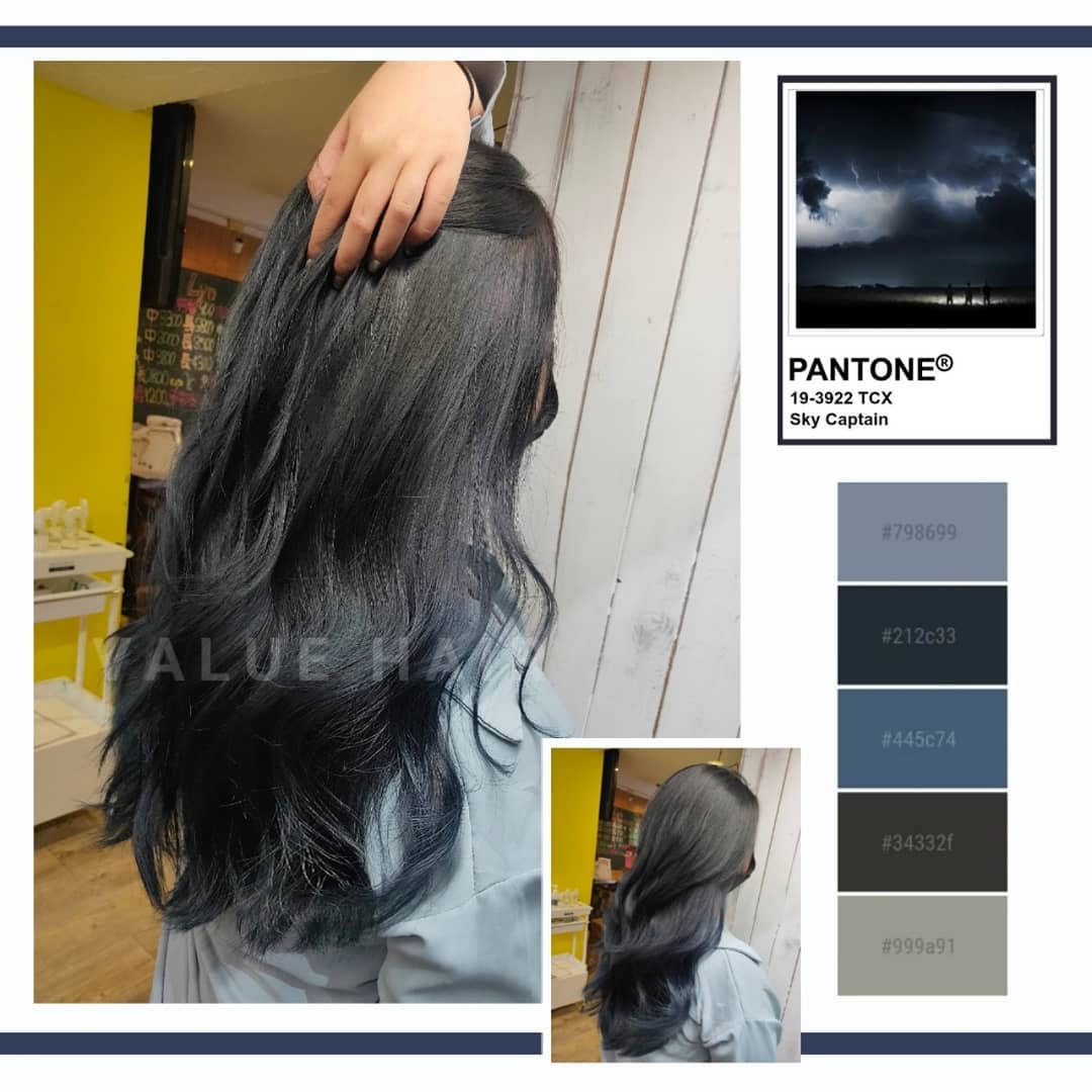 【台中染髮】2021流行髮色來了！ #煙燻藍黑mix寶石藍