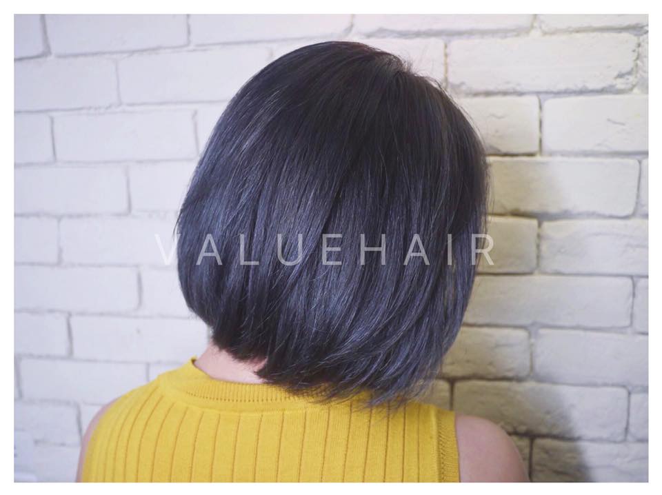 [台中染髮]低調灰藍色髮色