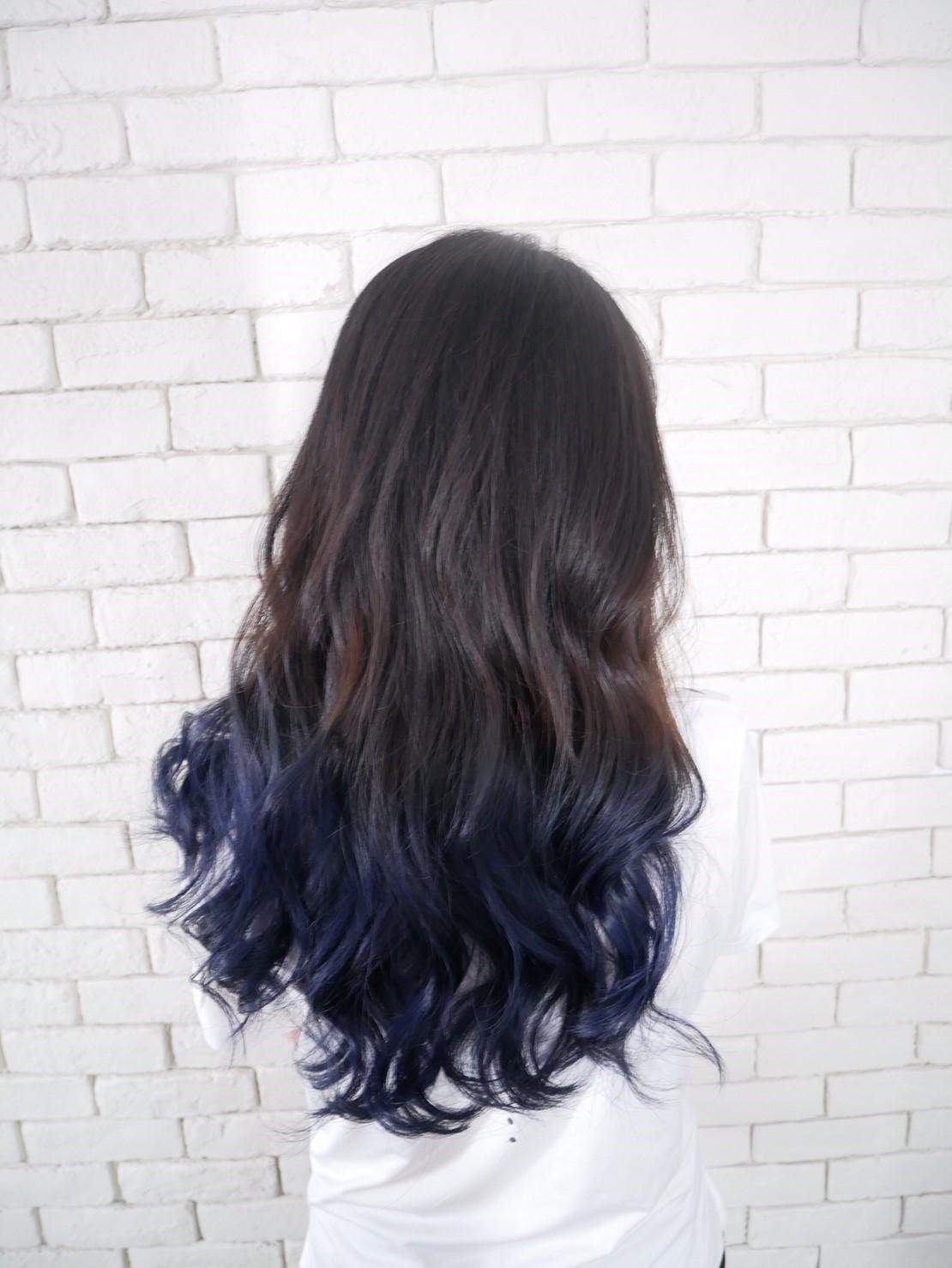【台中染髮】靛藍裙擺染,台中剪髮,台中燙髮,台中一中染髮