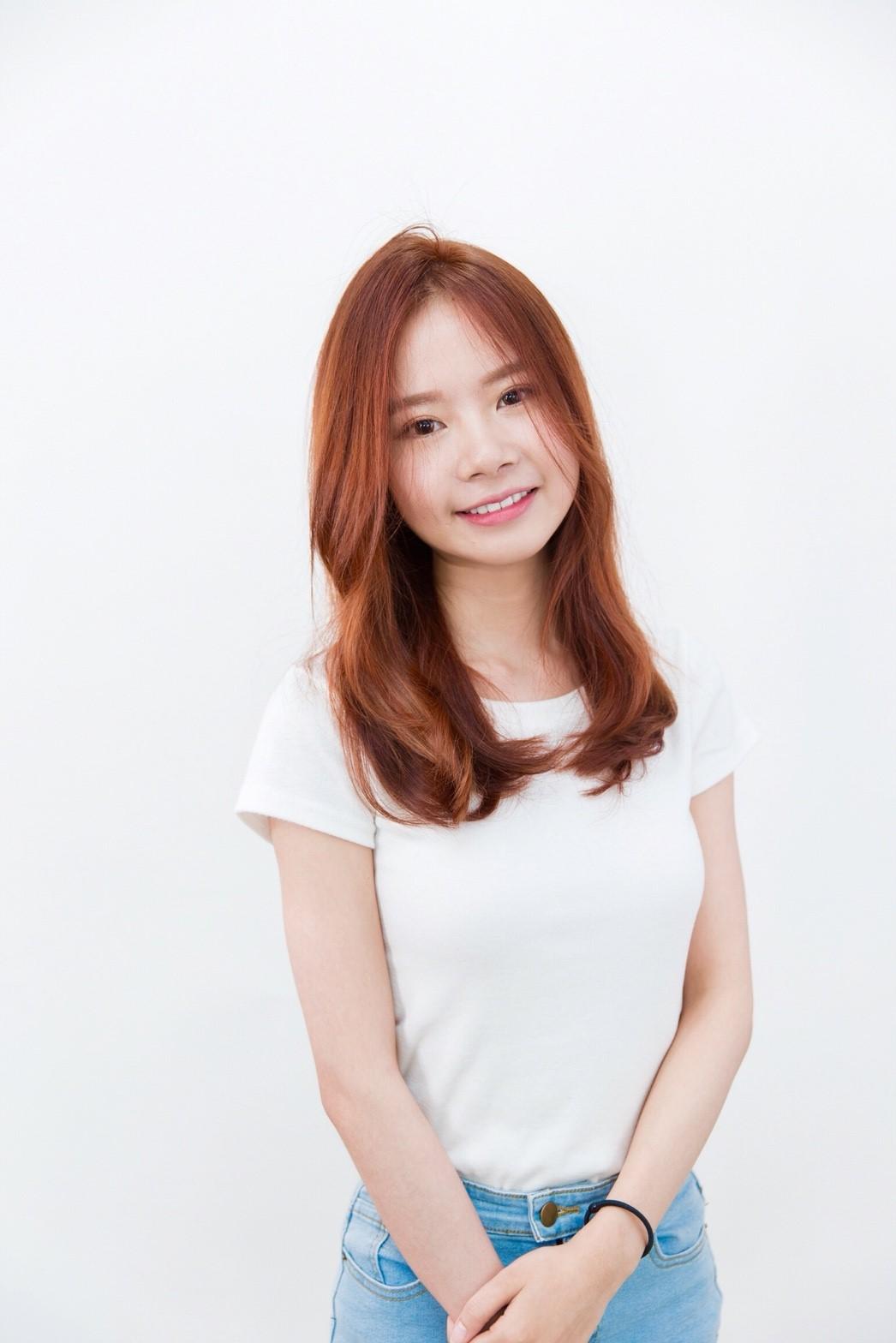 【台中染髮】珊瑚紅髮色,台中剪髮,台中燙髮,台中染燙推薦