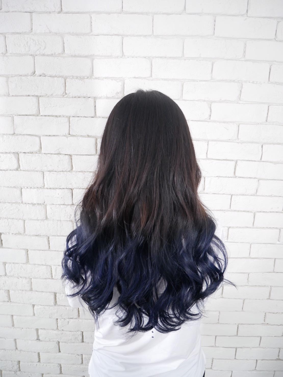 【台中染髮】靛藍裙擺染,台中剪髮,台中燙髮,台中一中染髮