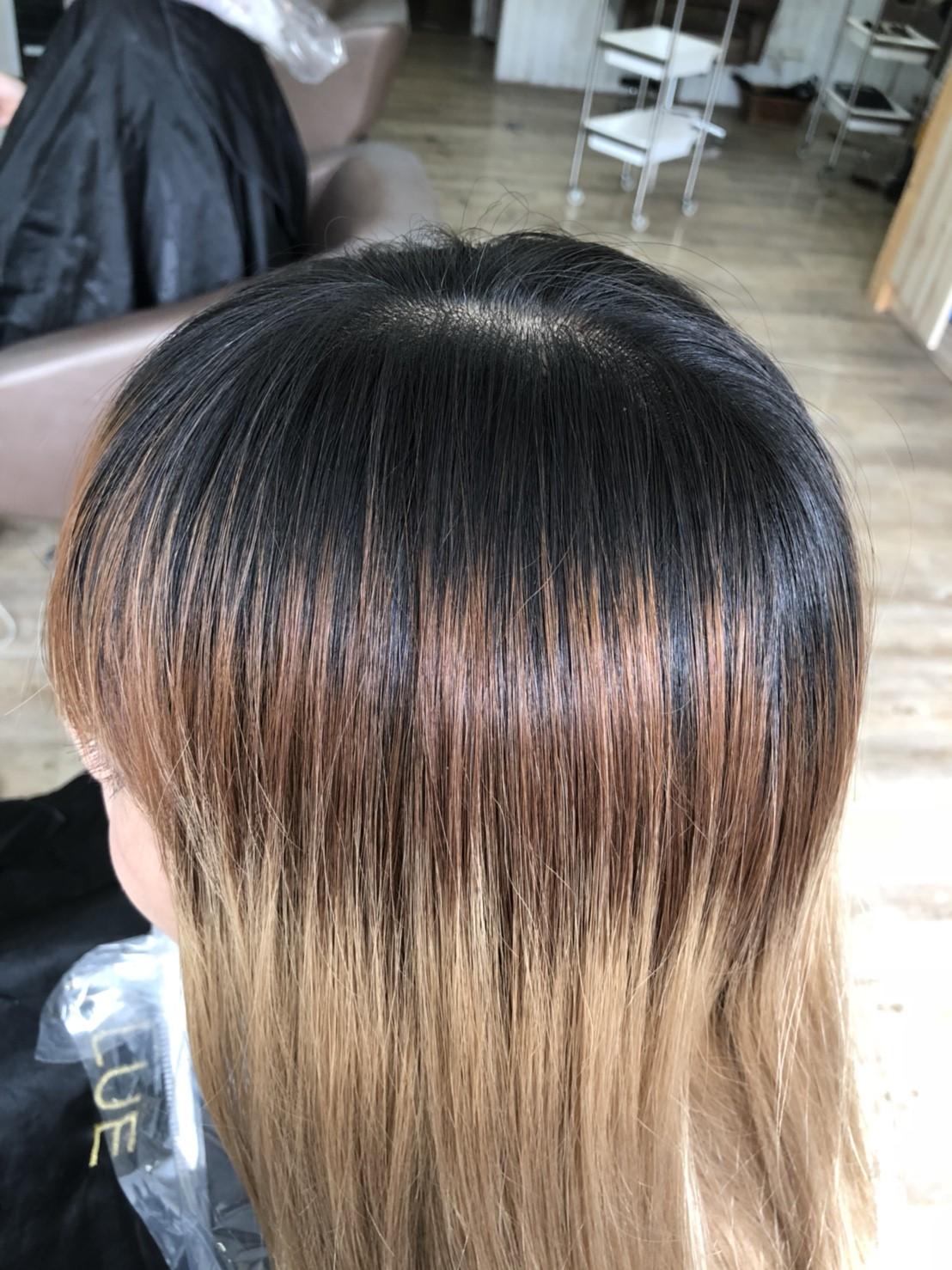 台中染髮灰棕拼接灰色髮色,漸層宗造型前 3